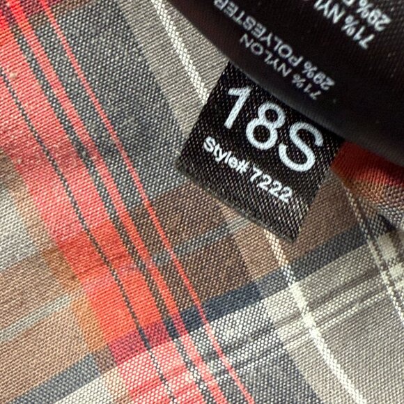 Kuhl Styk Shirt Men M Brown Gray Red Plaid Tapered Button Up Short Sleeve Nylon - Picture 8 of 15